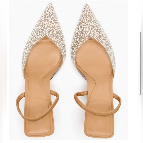 💎 Luxe Embellished Slingback Pointed Heels 💎 SZ 9 New 🔥✨ - Picture 5 of 5